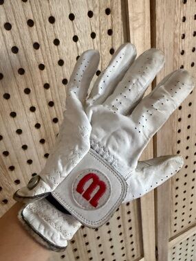 Vintage Wilson white leather men’s golf gloves 9.d.9 large left